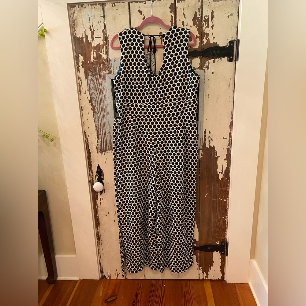 Eva Franco Black and White Polka Dot Jumpsuit Anthropologie XL - Picture 9 of 13